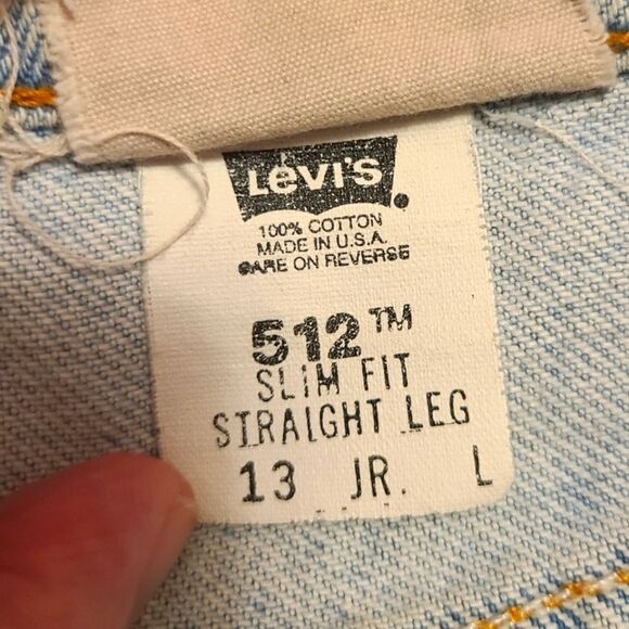 Vintage 90s Levis Jean Shorts Made in USA Light Wash Embellished Furst of a Kind - Picture 8 of 11